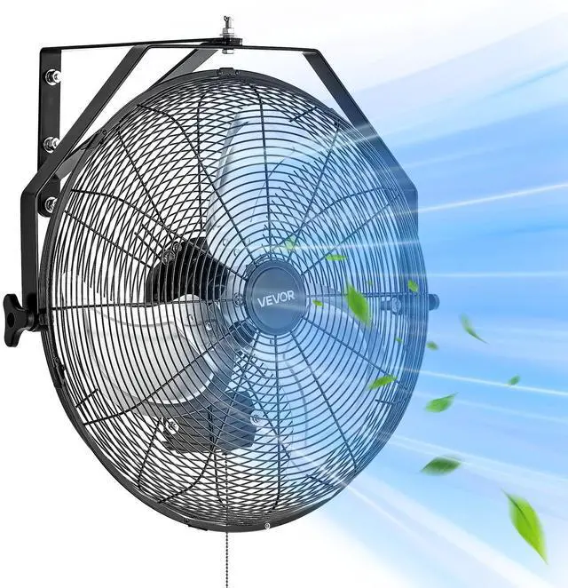 Main image of VEVOR 18 Inch Industrial Wall Mount Fan, High Velocity 4000 CFM Indoor Fan with 3 Speeds, Powerful Motor Garage Wall Fan with Aluminum Blades for Workshop, Warehouse, Greenhouse, Commercial