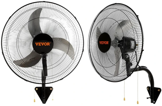 Main image of VEVOR Wall Mount Fan, 2 PCS 18 inch Oscillating, 3-speed High Velocity Max. 4000 CFM Industrial Wall Fan for Indoor, Commercial, Residential, Warehouse, Greenhouse, Workshop, Basement, Garage,Black