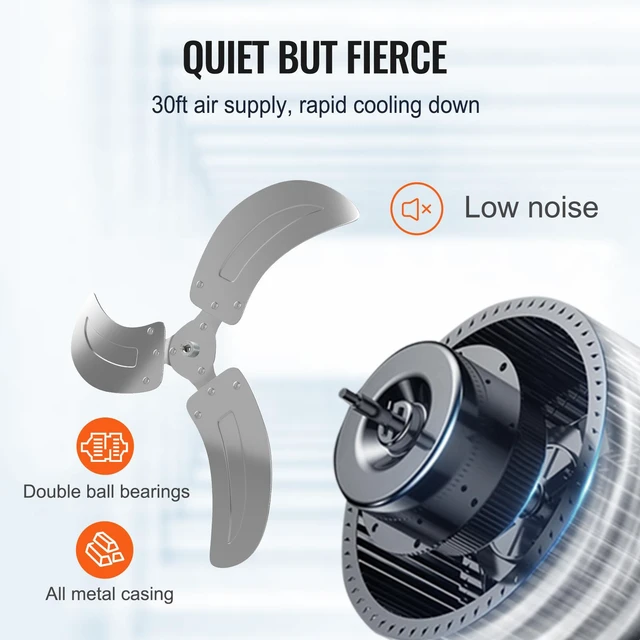 Alt view image 5 of 7 - VEVOR Wall Mount Fan, 2 PCS 18 inch Oscillating, 3-speed High Velocity Max. 4000 CFM Industrial Wall Fan for Indoor, Commercial, Residential, Warehouse, Greenhouse, Workshop, Basement, Garage,Black