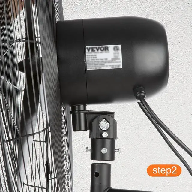 Alt view image 5 of 7 - VEVOR Wall Mount Fan, 20 Inch, 3-speed High Velocity Max. 4650 CFM Oscillating Industrial Wall Fan, Commercial or Residential for Warehouse, Greenhouse, Workshop, Patio, Basement, Black, ETL Listed