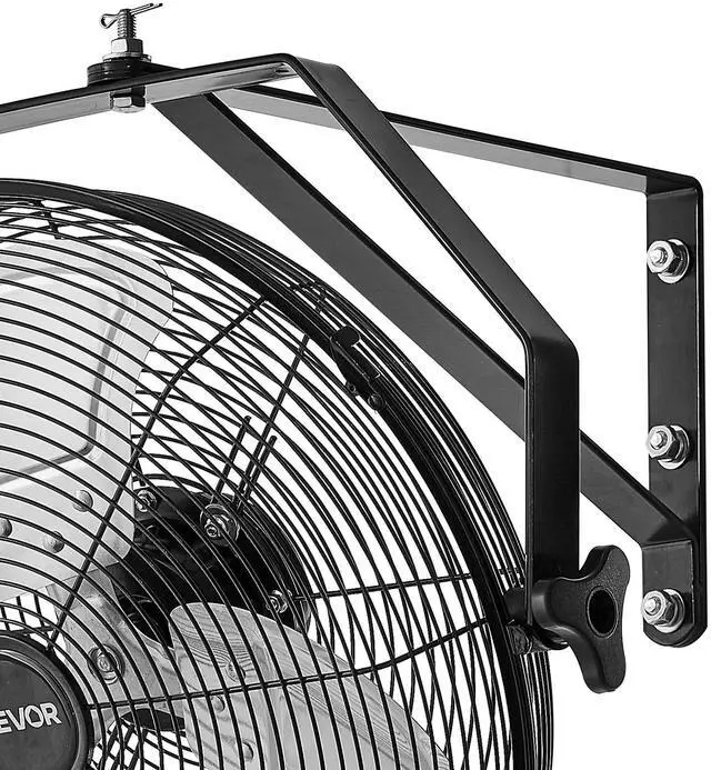 Alt view image 3 of 7 - VEVOR 14 Inch Industrial Wall Mount Fan, High Velocity 2473 CFM Outdoor Fan with 3 Speeds, Waterproof IP44 Garage Wall Fan with Aluminum Blades for Workshop, Warehouse, Greenhouse