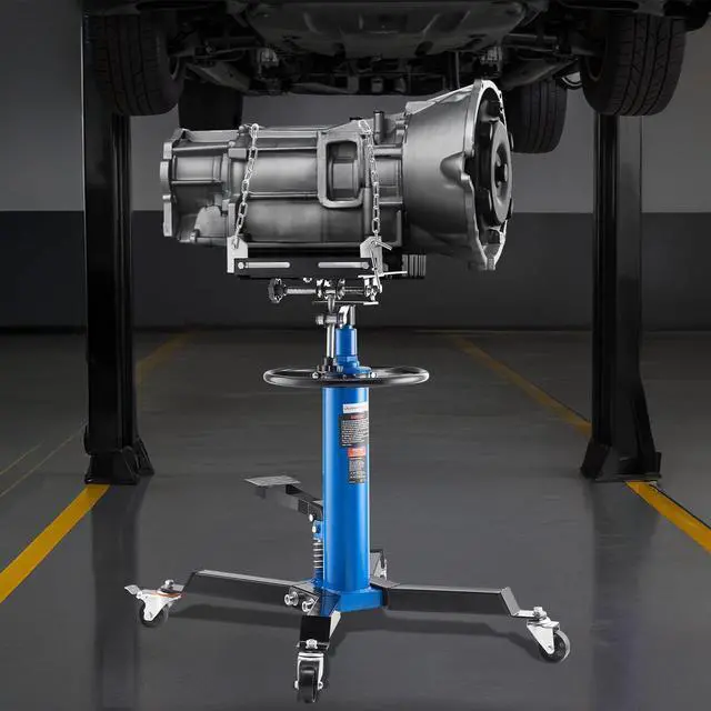 Alt view image 6 of 11 - VEVOR Transmission Jack,1/2Ton/1100lbs Capacity Hydraulic Telescopic Transmission Jack, 2-Stage Floor Jack Stand with Foot Pedal, 360 Swivel Wheel, Garage/Shop Lift Hoist, Blue