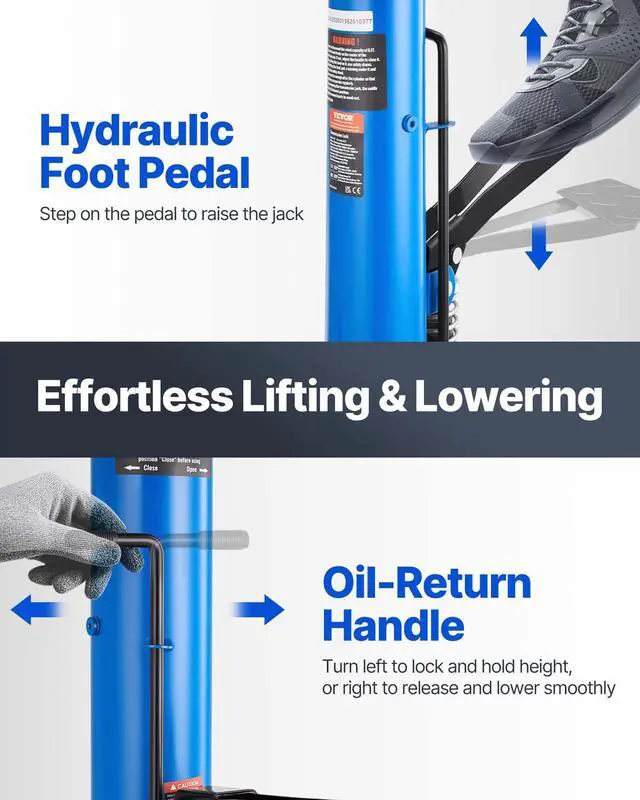 Alt view image 9 of 11 - VEVOR Transmission Jack,1/2Ton/1100lbs Capacity Hydraulic Telescopic Transmission Jack, 2-Stage Floor Jack Stand with Foot Pedal, 360 Swivel Wheel, Garage/Shop Lift Hoist, Blue