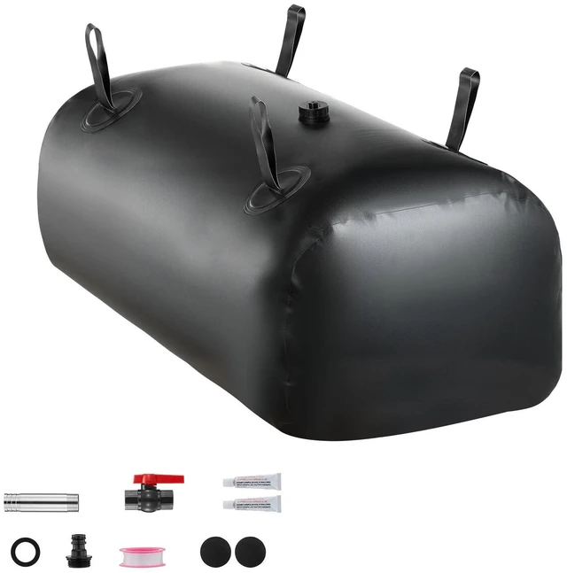 Alt view image 8 of 15 - VEVOR Portable Water Storage Bladder 29.9 Gal PVC Collapsible Water Tank Black