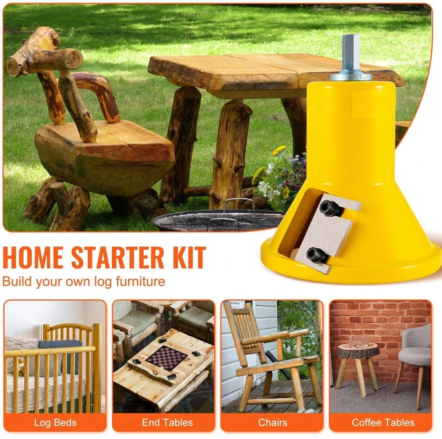 Alt view image 2 of 7 - Tenon Cutter, 1"/25.4mm & 1.5"/38mm & 2"/50.8mm, Premium Aluminum & Steel Log Furniture Cutter, with Dual Straight Blades & Button Screws Home Master Kit, Commercial Starters Tool for Home D