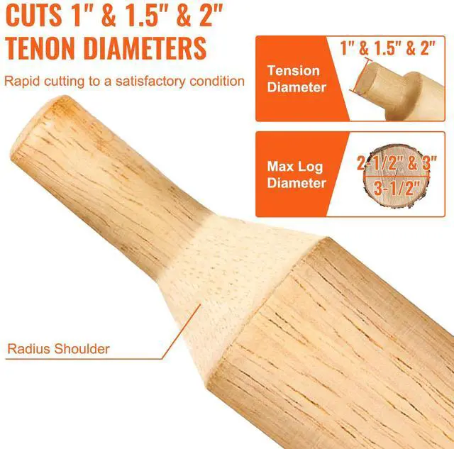 Alt view image 4 of 7 - Tenon Cutter, 1"/25.4mm & 1.5"/38mm & 2"/50.8mm, Premium Aluminum & Steel Log Furniture Cutter, with Dual Straight Blades & Button Screws Home Master Kit, Commercial Starters Tool for Home D