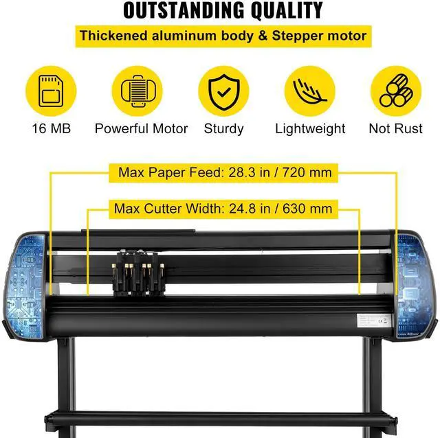 Alt view image 3 of 7 - Vinyl Cutter Machine, Upgraded 28 Inch Paper Feed Cutting Plotter Bundle, Adjustable Force & Speed Vinyl Printer with Powerful Stepper Motors, Signmaster Software Compatible with Windows System