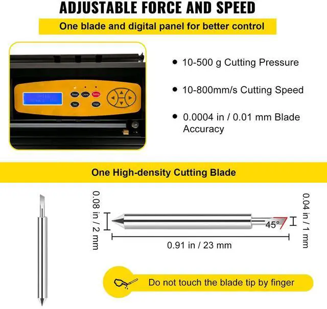 Alt view image 4 of 7 - Vinyl Cutter Machine, Upgraded 28 Inch Paper Feed Cutting Plotter Bundle, Adjustable Force & Speed Vinyl Printer with Powerful Stepper Motors, Signmaster Software Compatible with Windows System