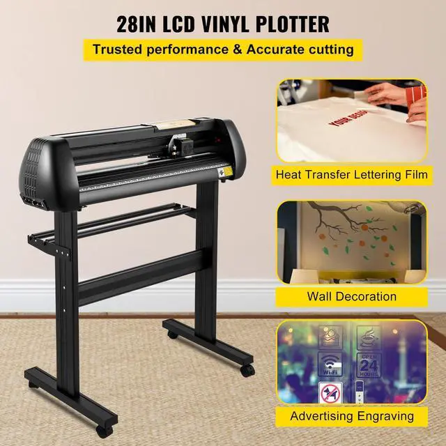 Alt view image 2 of 7 - Vinyl Cutter Machine, Upgraded 28 Inch Paper Feed Cutting Plotter Bundle, Adjustable Force & Speed Vinyl Printer with Powerful Stepper Motors, Signmaster Software Compatible with Windows System