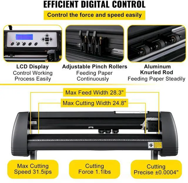 Alt view image 3 of 7 - Vinyl Cutter Machine, 28inch Vinyl Plotter, LCD Display Plotter Cutter, Adjustable Double-Spring Pinch Rollers Sign Cutting Plotter, Plotter with Signmaster Software for Design and Cut