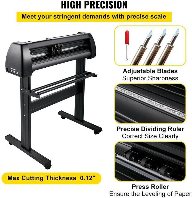 Alt view image 4 of 7 - Vinyl Cutter Machine, 28inch Vinyl Plotter, LCD Display Plotter Cutter, Adjustable Double-Spring Pinch Rollers Sign Cutting Plotter, Plotter with Signmaster Software for Design and Cut