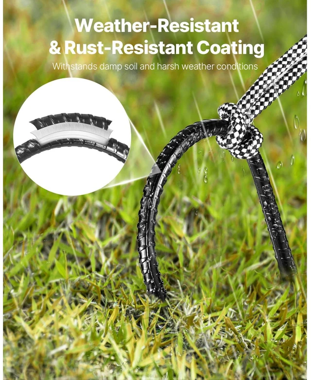 Alt view image 4 of 7 - Rebar Stakes, 12-Inch, Heavy-Duty 0.32 in Diameter U Shape, Galvanized Steel Ground Anchors with Chisel Point End & Rust-Resistant Coating, for Gardening Support, Fence, Camping Tents (8-Pack)