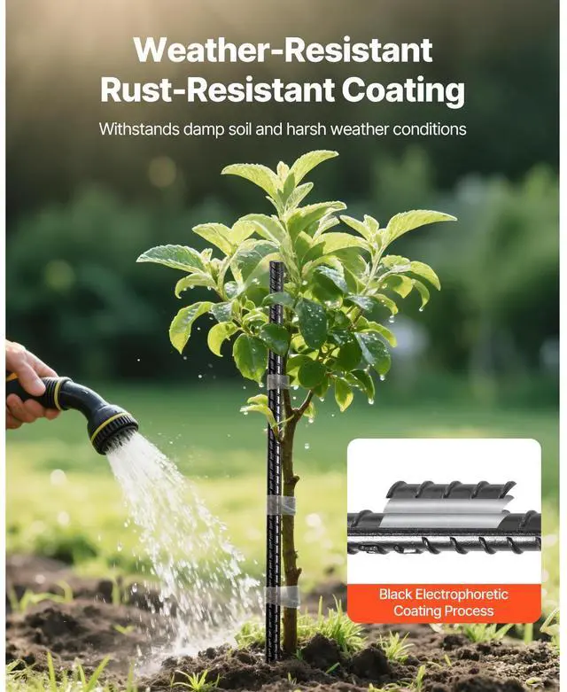 Alt view image 4 of 7 - Rebar Stakes, 16-Inch, Heavy-Duty 0.45 in Diameter, Straight Galvanized Steel Ground Anchors with Chisel Point End & Rust-Resistant Coating, for Gardening Support, Fence, Camping Tents (16-Pack)