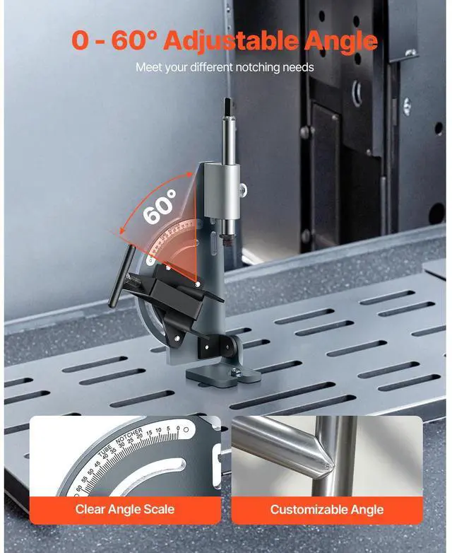 Alt view image 3 of 7 - Pipe Notcher, Tubing Notcher for 1/2 to 2-inch Pipes, Pipe & Tube Notcher with 0 to 60° Adjustable Angle for Metal, PVC, Wood Pipes, Ideal for Repair Shops, Home Projects, Metalworking