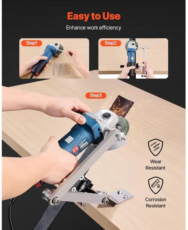 Alt view image 2 of 7 - Lawn Mower Blade Sharpener and Balancer, 15° - 45° Adjustable Lawnmower Blade Sharpening Tool with 4 Adapter Pins, Ball Bearings & 25mm Enlarged Handle, Compatible with Most Angle Grinders