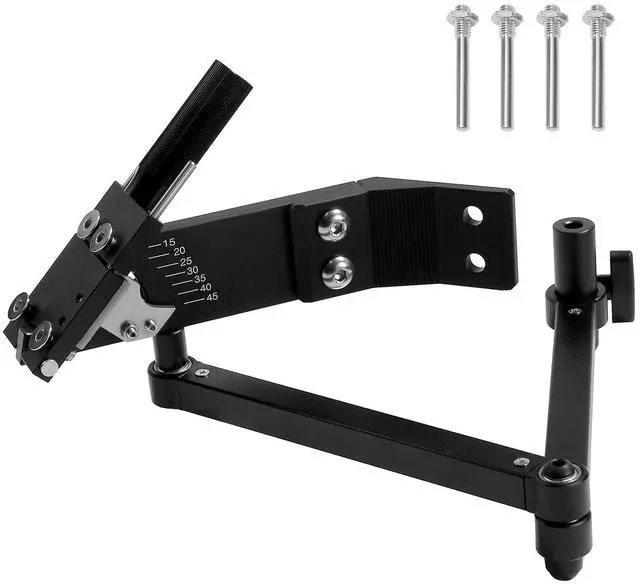 Main image of Lawn Mower Blade Sharpener, 15° - 45° Adjustable Lawnmower Blade Sharpening Tool with 4 Adapter Pins, Ball Bearing Design & 25mm Enlarged Handle, Compatible with Most Angle Grinders
