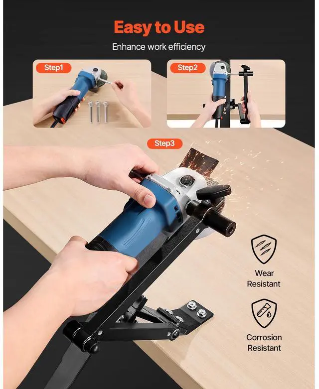 Alt view image 2 of 7 - Lawn Mower Blade Sharpener, 15° - 45° Adjustable Lawnmower Blade Sharpening Tool with 4 Adapter Pins, Ball Bearing Design & 25mm Enlarged Handle, Compatible with Most Angle Grinders