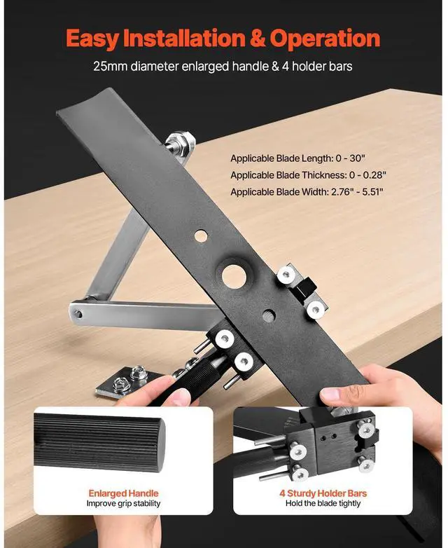 Alt view image 5 of 7 - Lawn Mower Blade Sharpener and Balancer, 15° - 45° Adjustable Lawnmower Blade Sharpening Tool with 4 Adapter Pins, Ball Bearings & 25mm Enlarged Handle, Compatible with Most Angle Grinders