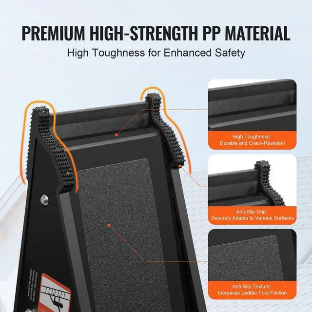 Alt view image 4 of 7 - Ladder Levler, 380lbs Load PP Ladder Leveling Tool, Pitch Hopper, Stair Ladder Stabilizer with Storage, Easy to Use Stable Platform for All Surfaces,Extension Ladder Accessory for Uneven Ground