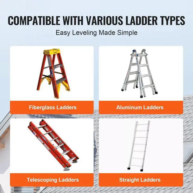 Alt view image 5 of 7 - Ladder Levler, 380lbs Load PP Ladder Leveling Tool, Pitch Hopper, Stair Ladder Stabilizer with Storage, Easy to Use Stable Platform for All Surfaces,Extension Ladder Accessory for Uneven Ground