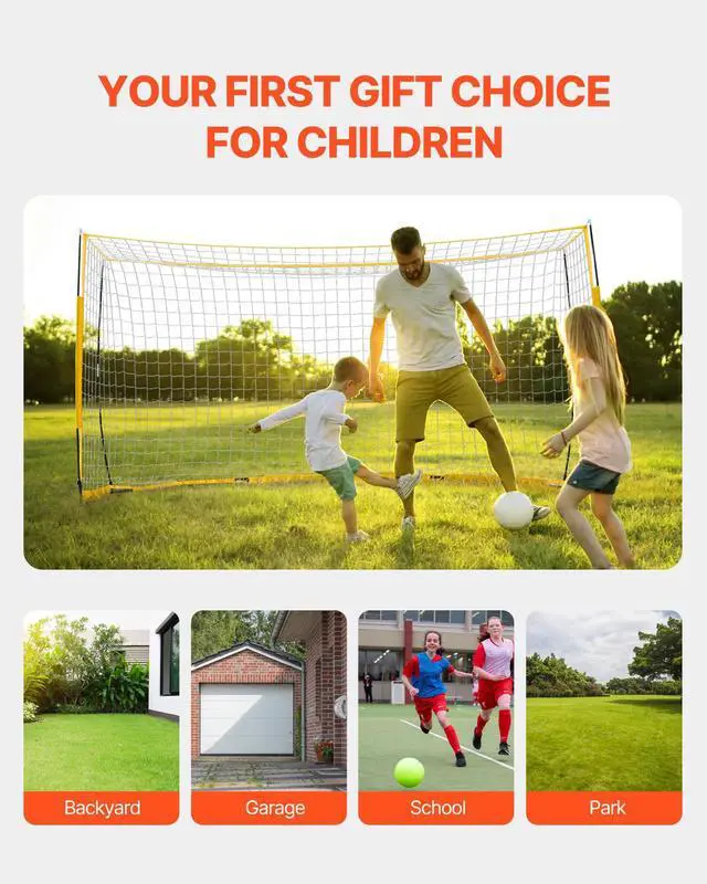 Alt view image 7 of 7 - Portable Soccer Goal, 12x6 ft Adults Kids Backyard Soccer Net, Large Practice Soccer Net, Steel Fiberglass Structure Training Goal Set, All-Weather Outdoor Soccer Goals with Carry Bag, Yellow