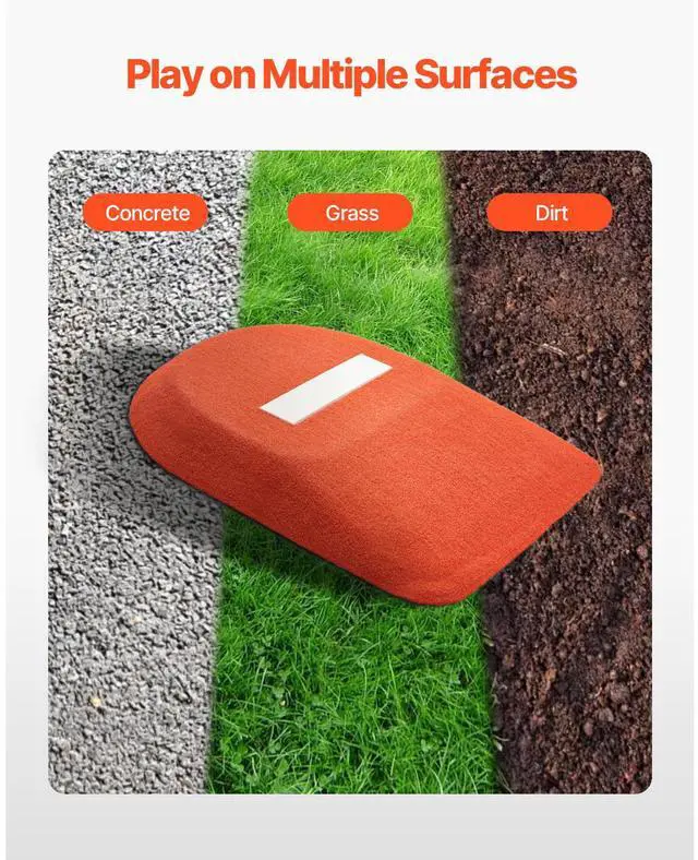 Alt view image 6 of 7 - Pitching Mound, Portable Baseball Game Mound, 42 in Indoor Outdoor Pitching Practice and Training Equipment, One-Piece Softball Pitching Aids with Antifade Turf and Pitching Rubber