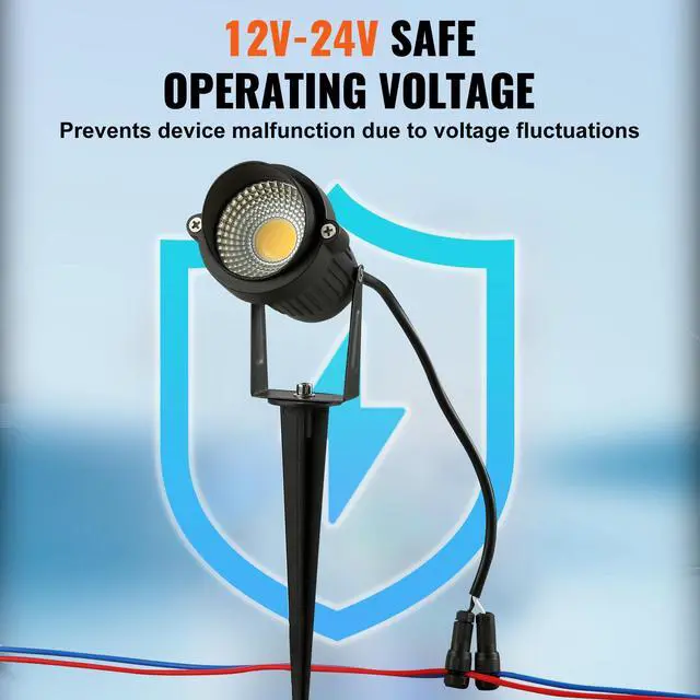 Alt view image 5 of 7 - Landscape Lighting, 6W Low Voltage LED Landscape Lights, IP66 Waterproof Landscape Spotlights Yard Lawn Garden Pathway Outdoor Lights 12V 24V 450LM Warm White 3000K (12 Pack with Connectors)