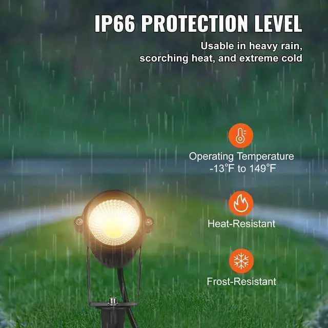 Alt view image 4 of 7 - Landscape Lighting, 6W Low Voltage LED Landscape Lights, IP66 Waterproof Landscape Spotlights Yard Lawn Garden Pathway Outdoor Lights 12V 24V 450LM Warm White 3000K (12 Pack with Connectors)