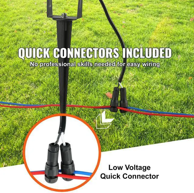 Alt view image 6 of 7 - Landscape Lighting, 6W Low Voltage LED Landscape Lights, IP66 Waterproof Landscape Spotlights Yard Lawn Garden Pathway Outdoor Lights 12V 24V 450LM Warm White 3000K (12 Pack with Connectors)