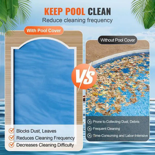 Alt view image 5 of 7 - Solar Pool Cover, 24 x 12 ft Rectangle Solar Blanket for Pools, Inground Above Ground Swimming Pool Solar Cover, 12 mil Solar Covers Blue