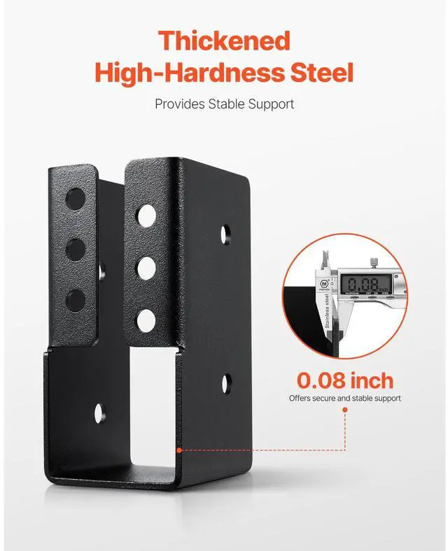 Alt view image 3 of 7 - Concealed Joist Hanger, 2x4 Inch Outdoor Concealed-Flange Joist Bracket with Screws, Steel Light Joist Hangers for 1.93 x 3.62 Inch / 49 x 92 mm Beam, Swing, Fence, Wooden Slides, 12 Pcs