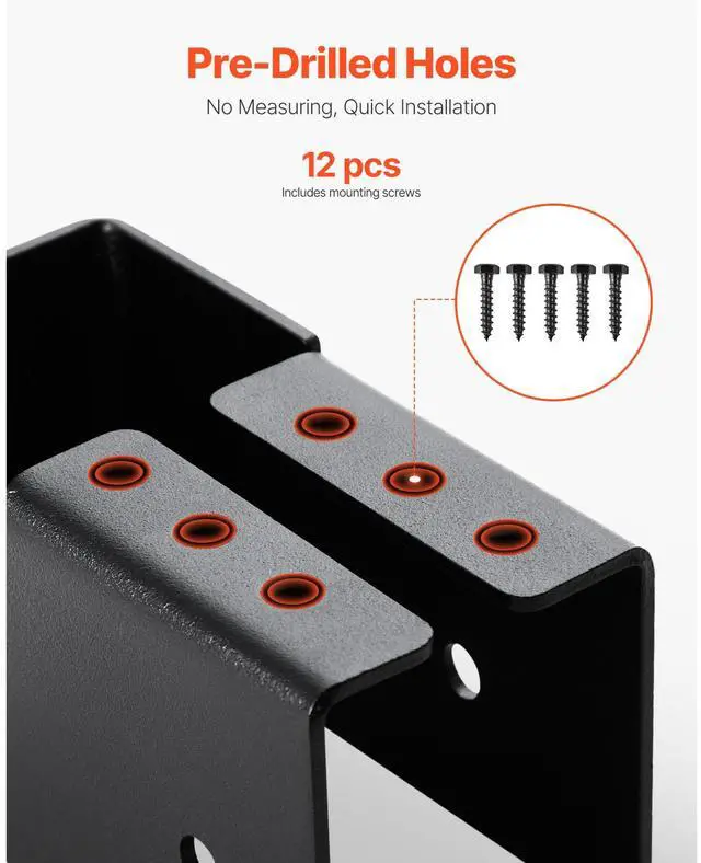 Alt view image 5 of 7 - Concealed Joist Hanger, 2x4 Inch Outdoor Concealed-Flange Joist Bracket with Screws, Steel Light Joist Hangers for 1.93 x 3.62 Inch / 49 x 92 mm Beam, Swing, Fence, Wooden Slides, 12 Pcs