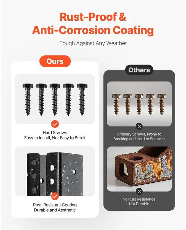 Alt view image 4 of 7 - Concealed Joist Hanger, 2x4 Inch Outdoor Concealed-Flange Joist Bracket with Screws, Steel Light Joist Hangers for 1.93 x 3.62 Inch / 49 x 92 mm Beam, Swing, Fence, Wooden Slides, 12 Pcs