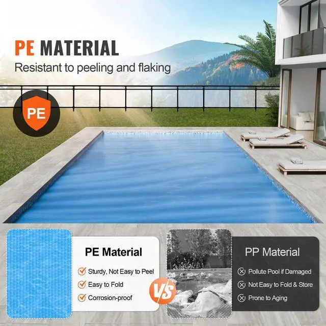 Alt view image 2 of 7 - Solar Pool Cover, 36 x 18 ft Rectangle Solar Blanket for Pools, Inground Above Ground Swimming Pool Solar Cover, 12 mil Solar Covers Blue