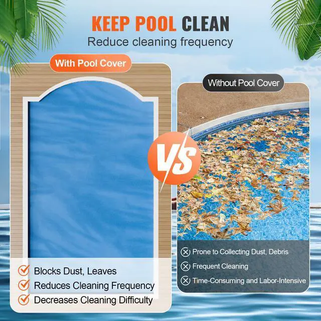Alt view image 5 of 7 - Solar Pool Cover, 40 x 20 ft Rectangle Solar Blanket for Pools, Inground Above Ground Swimming Pool Solar Cover, 12 mil Solar Covers Blue
