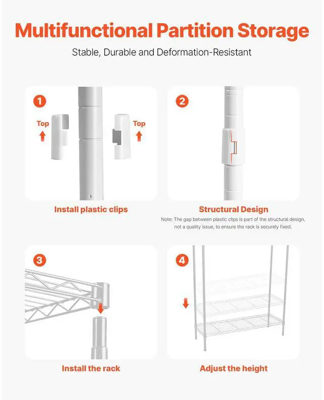Alt view image 7 of 7 - Over Washer and Dryer Storage Shelves, 6 Tiers Laundry Room Drying Rack with Hanger Rod and Hooks, Two Rows Adjustable Washer Shelves Space Saver, for Laundry Room Storage & Organization, White