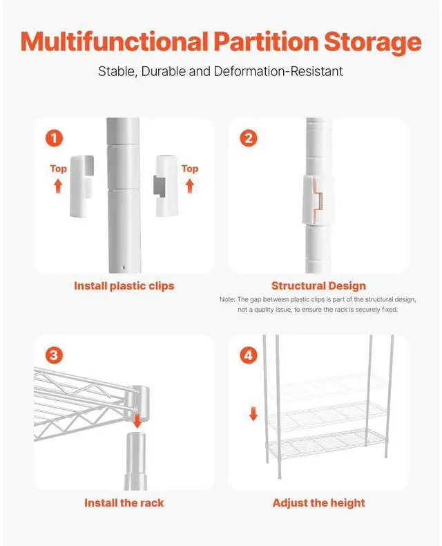 Alt view image 7 of 7 - Over Washer and Dryer Storage Shelves, 4 Tiers Laundry Room Drying Rack with Hanger Rod and Hooks, Two Rows Adjustable Washer Shelves Space Saver, for Laundry Room Storage & Organization, White
