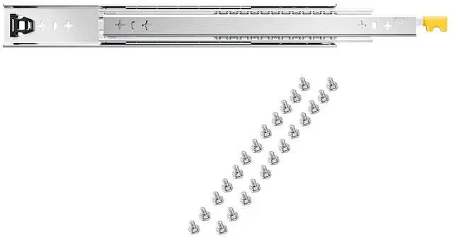 Main image of Set of Two Drawer Rails, Sizes Ranging from 16 to 60 inches, 250 lbs Weight Limit, Locking Mechanism Included, Ball Bearing Side Mount Slide Rail
