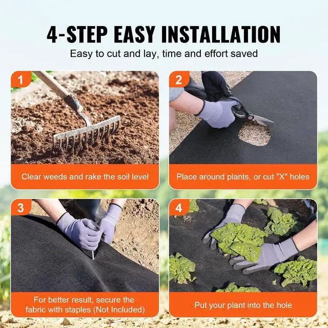Alt view image 5 of 7 - VEVOR Driveway Fabric, 3x100FT Non Woven Geotextile Fabric for Landscaping, Heavy Duty Garden Weed Barrier Fabric, 4OZ Landscape Fabric, French Drains Drainage Fabric, Ground Cover Weed Control Fabric
