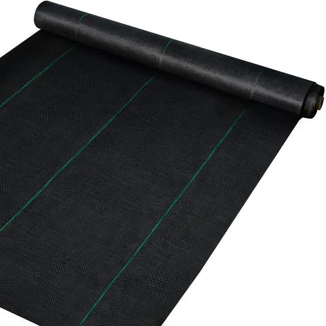Main image of 3FTx50FT Premium Weed Barrier Fabric Heavy Duty 5OZ, Woven Weed Control Fabric, High Permeability Good for Flower Bed, Geotextile Fabric for Underlayment, Polyethylene Ground Cover