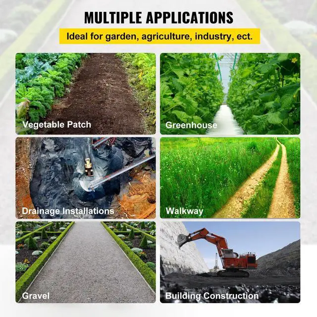 Alt view image 6 of 7 - 3FTx50FT Premium Weed Barrier Fabric Heavy Duty 5OZ, Woven Weed Control Fabric, High Permeability Good for Flower Bed, Geotextile Fabric for Underlayment, Polyethylene Ground Cover