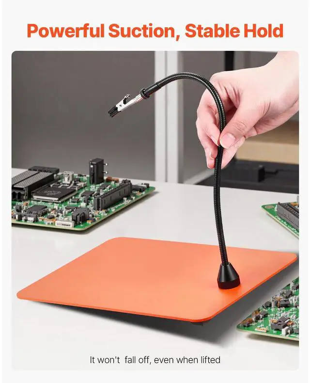 Alt view image 6 of 7 - Magnetic Helping Hands Soldering Station, 4 Flexible Arms Third Hand Tool, with 6 PCB Pillar Holders & 360 Hot Air Gun Holder, Heavy-Duty Base Soldering Helper for Electronic Repair Craft