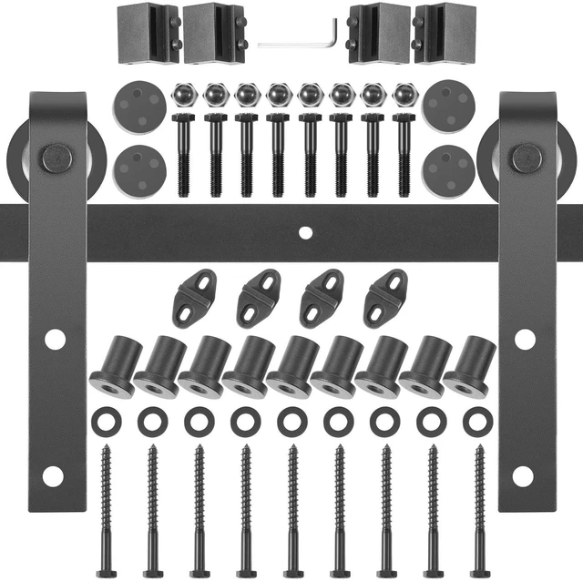 Main image of Sliding Barn Door Hardware Kit, 12FT Barn Door Kit, 330LBS Load-Bearing Double Barn Door Hardware Kit, Carbon Steel Barn Door Track, Darn Door for 1.37-1.77\" Thickness & 6FT Wide Door Panel