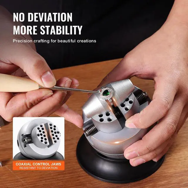 Alt view image 4 of 7 - Ball Vise, 3" Engraving Setting Tool, 360° Rotation Engraving Block Vise, 30 PCS Attachment Jewelry Engraving Block Tools Standard Block for Gemstone Inlay and Small-Scale Engraving