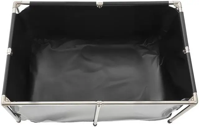 Main image of Canvas Fish Pond, 126.8 Gal Above Ground Fish Pond, PVC Koi Tank with Clear Viewing Panel, Rectangular Goldfish Tank with Stainless Steel Frame & Drain Valve, for Breeding Koi, Irrigation(Black)