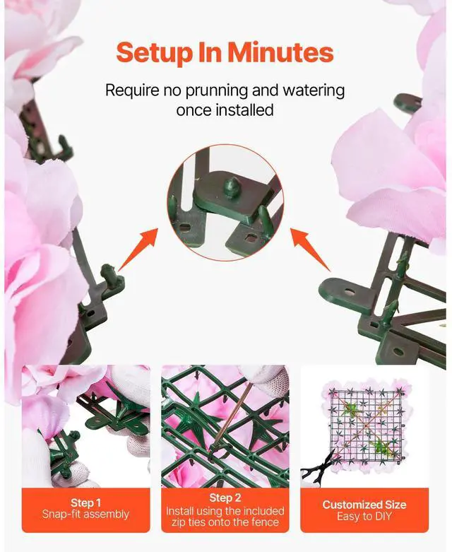 Alt view image 4 of 7 - 3D Flower Wall Panel, 12 PCS 15 x 15 inch, Artificial Floral Wall Background Mesh Backing Mat,Seamless Design&Easy Installation for Wedding Valentines Day Home Baby Party Backdrop Decor,Pink