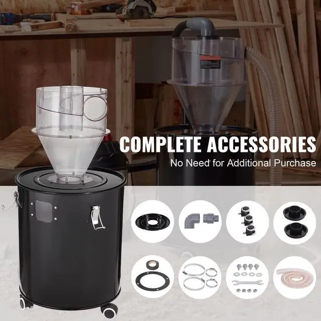 Alt view image 6 of 7 - VEVOR Cyclone Dust Separator w/ Tank Vacuum Cleaner Separator 4" for 13 Gal Tank