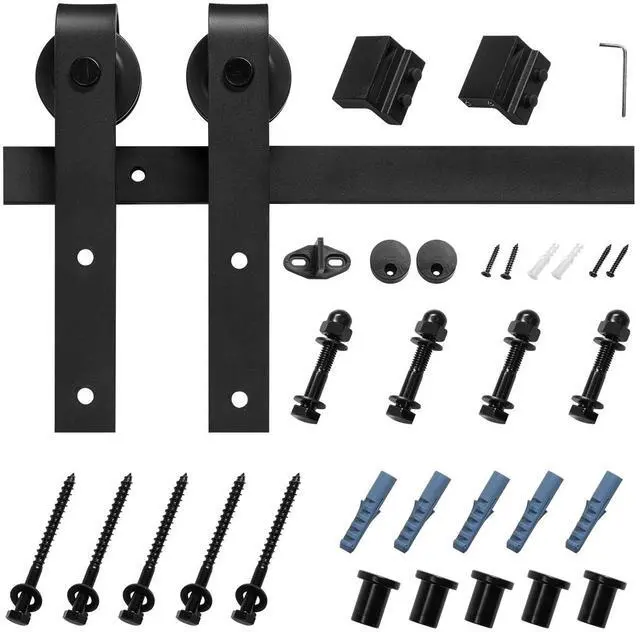 Main image of VEVOR 5FT Sliding Barn Door Hardware Kit for Single Sliding Barn Door Black