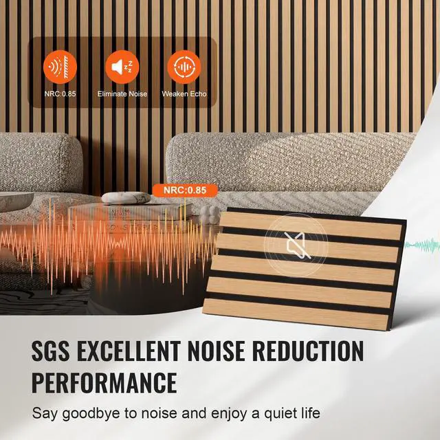 Alt view image 4 of 7 - Wood Slat Acoustic Panels, 7.9 x 94.5 inch, MDF Accent Wooden Wall Panels for Modern Interior Wall Decor, Faux Wood Wall Board Panels for Noise Reduction, Light Oak