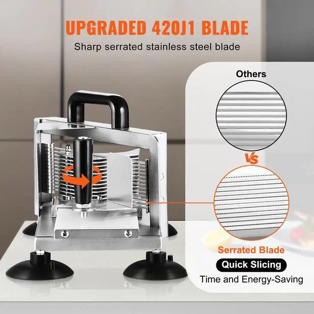 Alt view image 4 of 7 - Commercial Tomato Slicer, 3/16 inch Tomato Cutter Slicer, Stainless Steel Heavy Duty Tomato Slicer Machine, Manual Tomato Slicer with Non-slip Feet, for Cutting Tomatoes, Cucumbers, Bananas